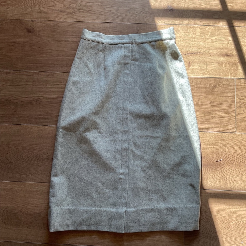 Vintage David Benjamin 100% Wool Gray Pencil Skirt 2 4 High Waisted